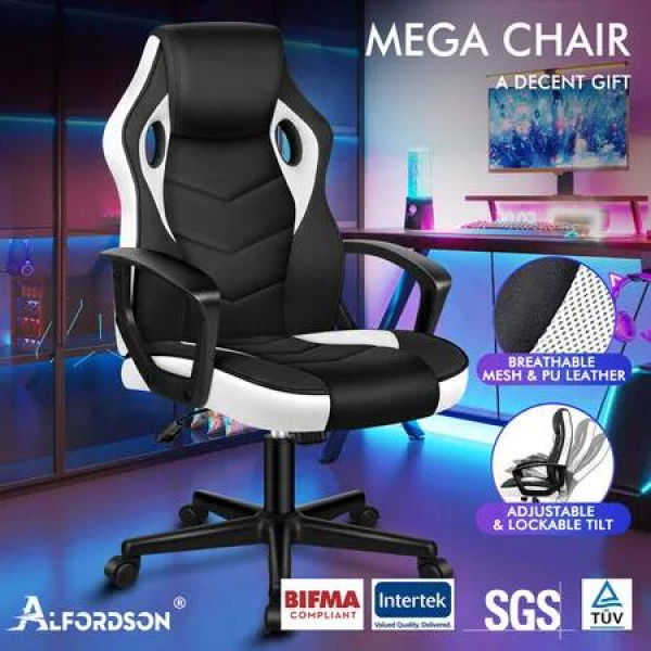 ALFORDSON Gaming Chair Office Executive White