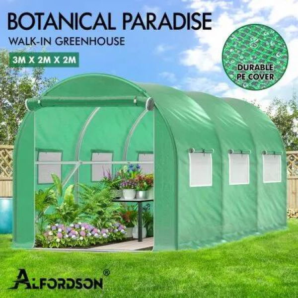 ALFORDSON Greenhouse Dome Shed Walk-in Green House Plant Garden Storage Cover 3x3x2m