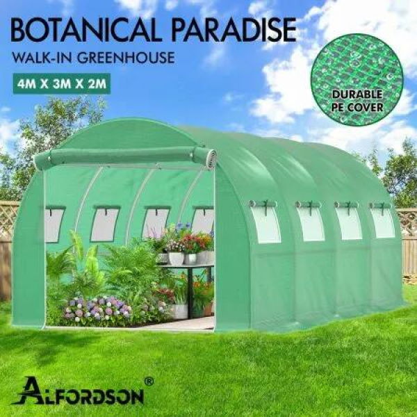 ALFORDSON Greenhouse Dome Shed Walk-in Green House Plant Garden Storage Cover 4x3x2m