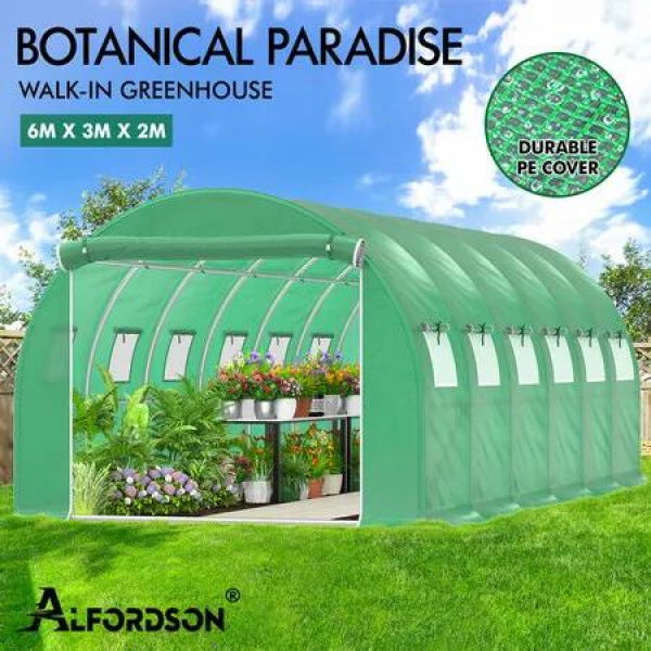 ALFORDSON Greenhouse Dome Shed Walk-in Green House Plant Garden Storage Cover 6x3x2m