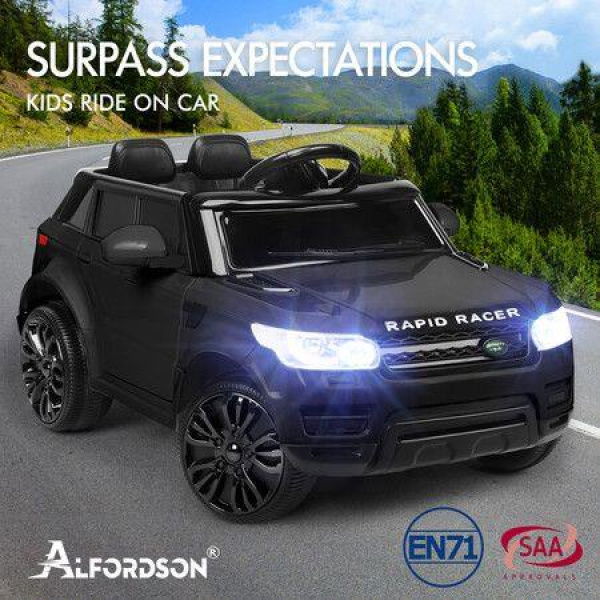 ALFORDSON Kids Ride On Car 12V Eletric Motor Remote Car Toy MP3 LED Light Black