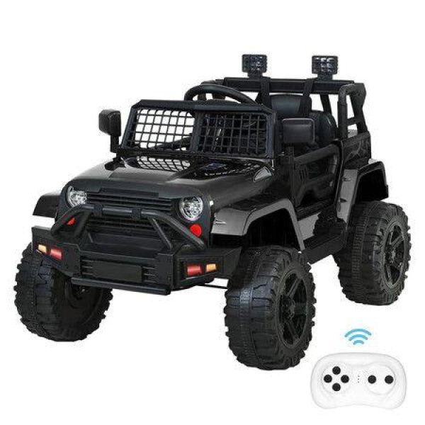 ALFORDSON Kids Ride On Car Toy Jeep Electric 12V 60W Motors R/C LED Lights Black