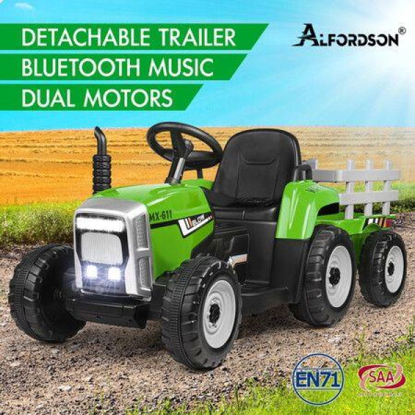 ALFORDSON Kids Ride On Car Tractor 12V Electric Toy Vehicle Child Toddlers Green