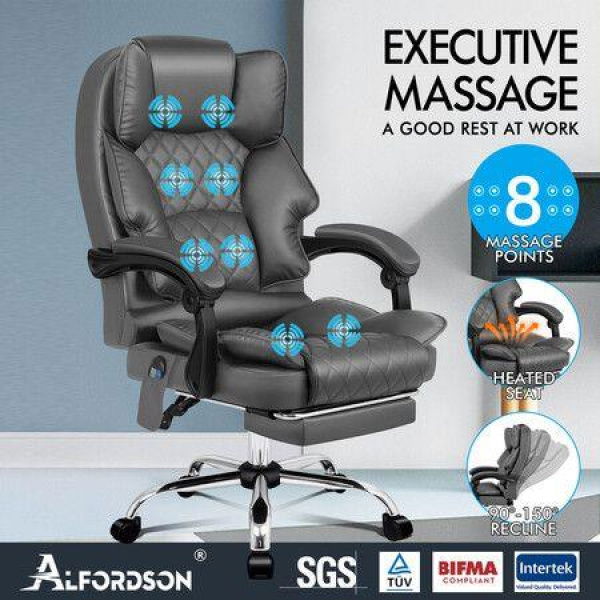 ALFORDSON Massage Office Chair Computer Heated Seat Executive Recliner Gaming