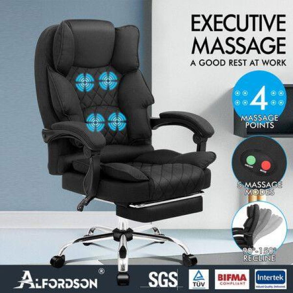 ALFORDSON Massage Office Chair Executive Recliner Gaming Computer Seat Fabric