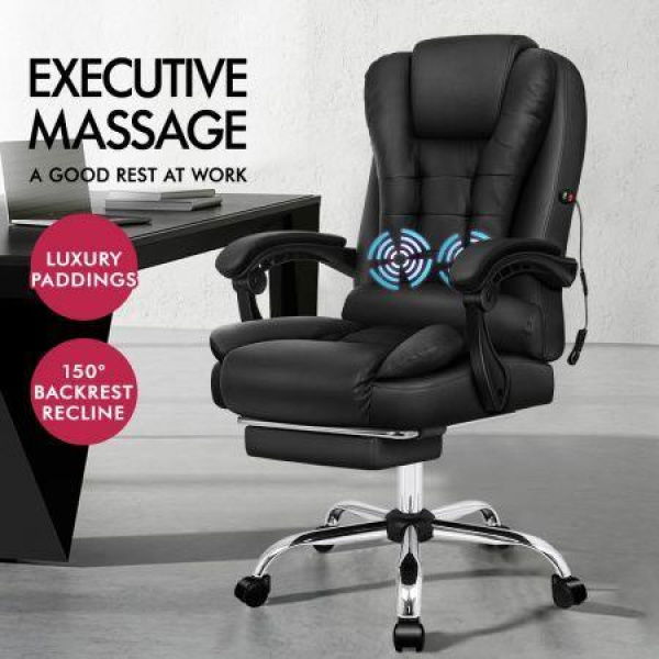 ALFORDSON Massage Office Chair Executive Seat Gaming PU Leather Computer Racer