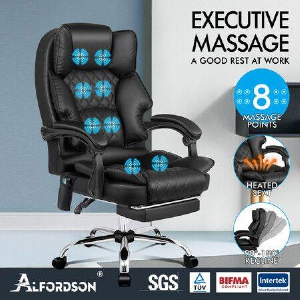 ALFORDSON Massage Office Chair Heated Seat Executive Recliner Gaming Computer