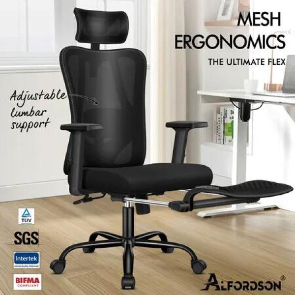 ALFORDSON Mesh Office Chair Ergonomic Executive Seat All Black