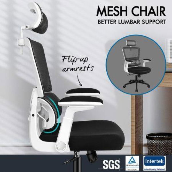 ALFORDSON Mesh Office Chair Executive Computer Chairs Study Work Gaming Seat White