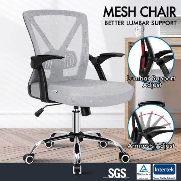 ALFORDSON Mesh Office Chair Executive Fabric Seat Gaming Racing Tilt Computer Grey