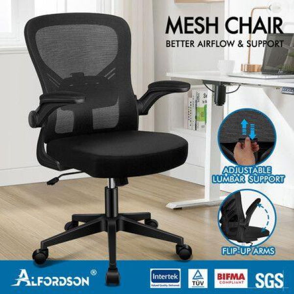 ALFORDSON Mesh Office Chair Executive Tilt Fabric Computer Seat Racing Work All Black