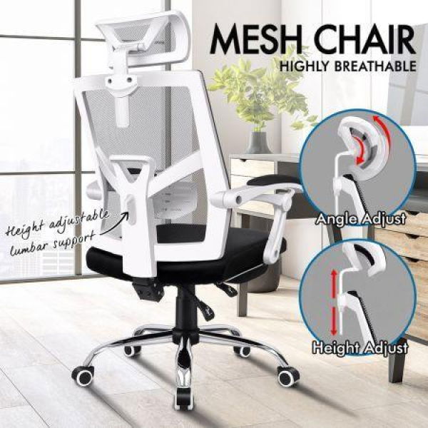 ALFORDSON Mesh Office Chair Gaming Executive Fabric Seat Racing Footrest Recline