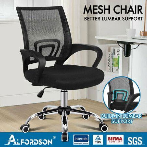 ALFORDSON Mesh Office Chair Mid Back Black