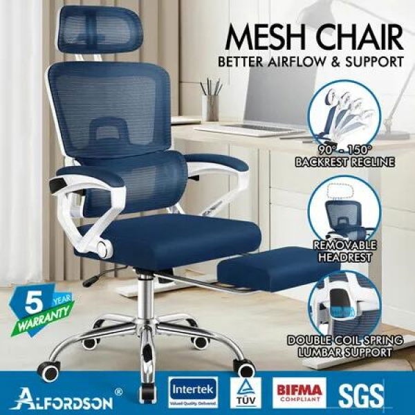 ALFORDSON Mesh Office Chair Racing Ergonomic Executive Computer Recliner Work
