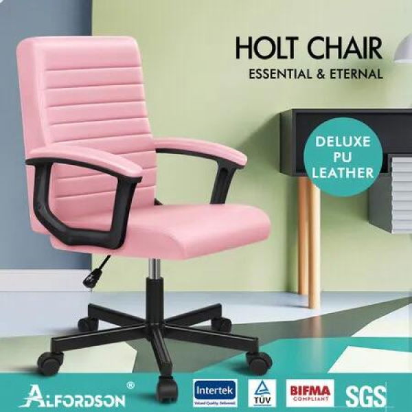 ALFORDSON Office Chair Executive Mid Back Pink