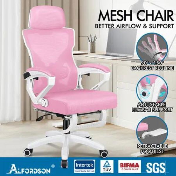 ALFORDSON Office Desk Chair Mesh Executive Computer Fabric Seat Recliner Work