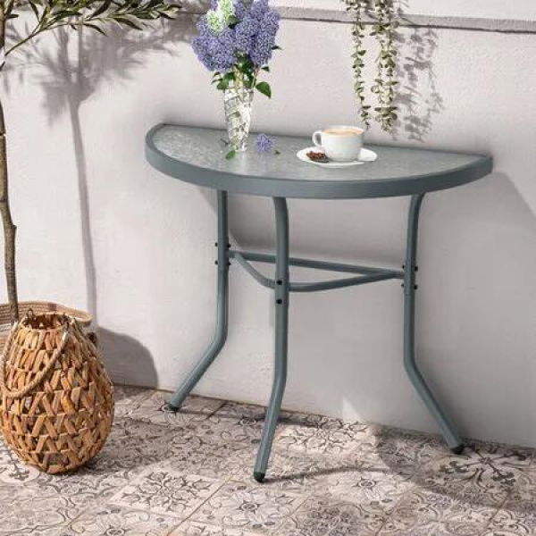 ALFORDSON Patio Side Coffee Table Garden Metal Grey