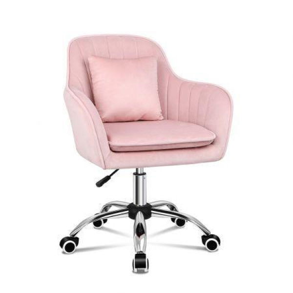 ALFORDSON Velvet Office Chair Computer Desk Chairs Swivel Armchair Work Seat Pink Adult Kids