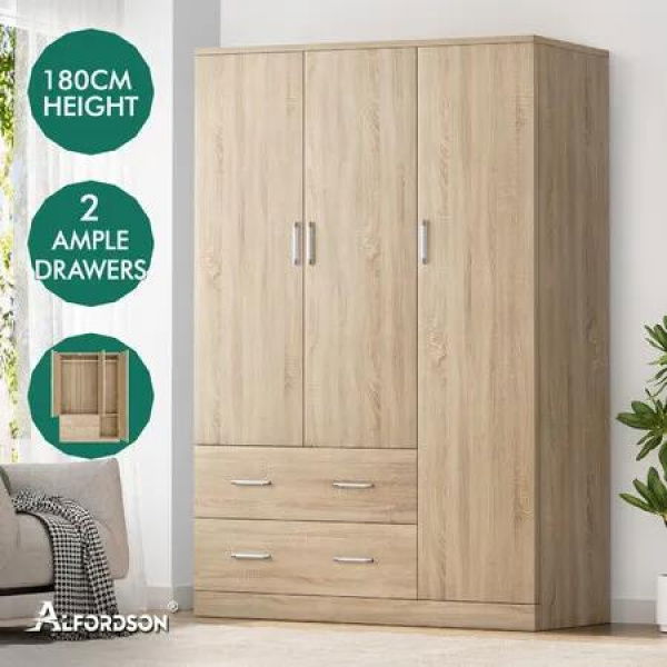 ALFORDSON Wardrobe Clothes Closet Storage Cabinet Organizer Drawer Shelf Wood