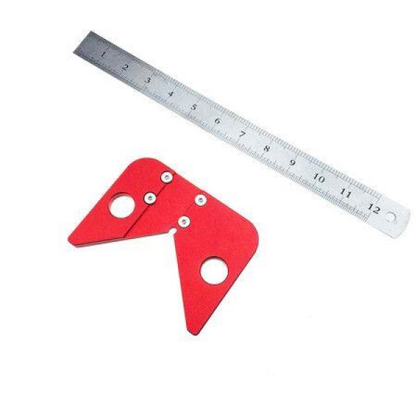 Aluminum Alloy Center Finder Woodworking Line Gauge 45/90 Degree Right Angle Carpenter Ruler Removable And Replaceable Ruler.