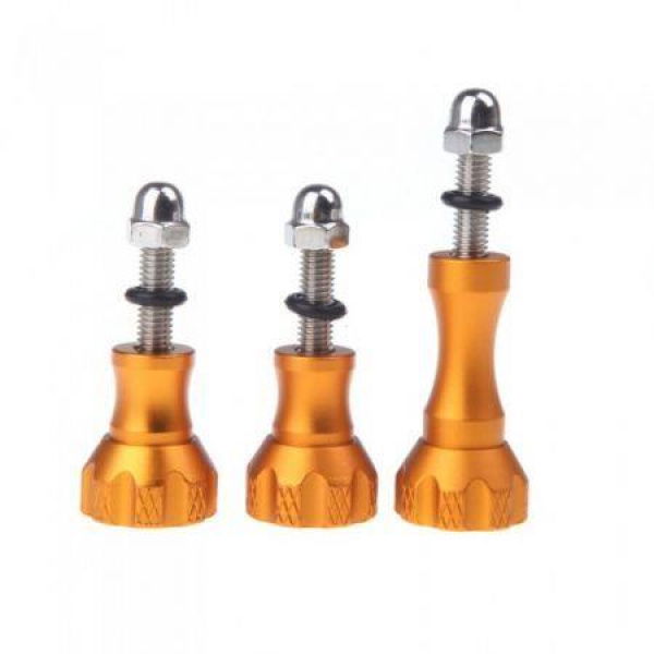 Aluminum Thumb Knob Stainless Bolt Nut Screw Set For GoPro HD Hero 1 2 / 3 / 3+ ST-50 Orange