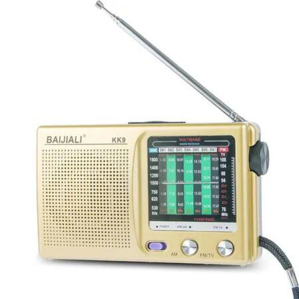 AM FM Portable Radio, Battery Operated Transistor Radio for Seniors, Easy to Use Compact Design for Home, Outdoor and Emergency (Golden)