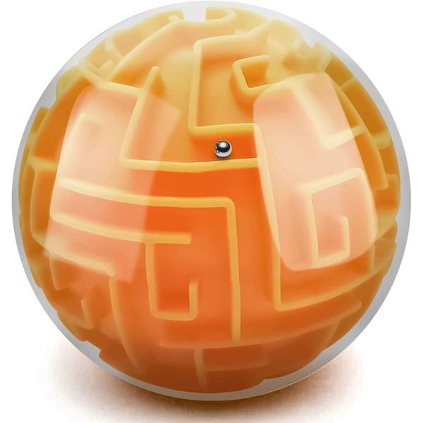 Amaze 3D Gravity Memory Sequential Maze Ball Puzzle Toy Gifts For Kids Adults - Challenges Game Lover Tiny Balls Brain Teasers Game (Orange)