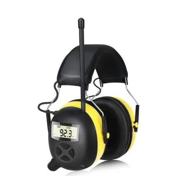 AM/FM Radio Headphones with Digital Display, 30dB AM FM Hearing Protection Safety Ear Muff, Ear Protection Headphone for Mowing, Landscaping