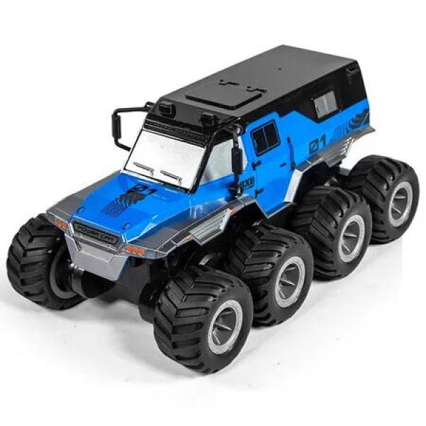 Amphibious Remote Control Car 8WD RC Monster Truck, 2.4GHZ Waterproof All-Terrain Off-Road RC Cars Toys, Gifts for Boys and Girls (Blue)