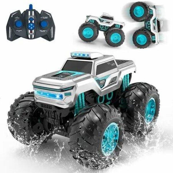Amphibious Remote Control Car Monster Truck Toys,1:16 Waterproof RC Cars 4WD All Terrain Pick-up Truck Car Toy for Boys Birthday Age 6+