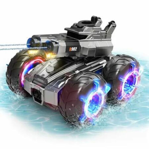 Amphibious Remote Control Car with Water Gun,Waterproof Monster Truck Rc Boat Water Tank Swimming Pool Toys,Gesture Sensing RC Stunt Cars