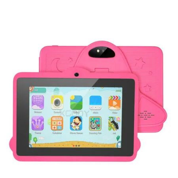 Android Tablet Kids Educational Learning Games 7 Inch 64GB Storage 3GB Memory Bluetooth Camera Parental Control Preloaded Apps Toddler Fun Pink