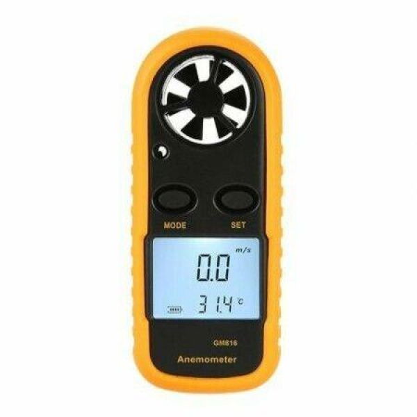 Anemometer Digital LCD Wind Speed Meter Gauge Airflow Velocity Thermometer Measuring Device With Backlight For Windsurfing Sailing Kite Flying Surfing Fishing Etc.