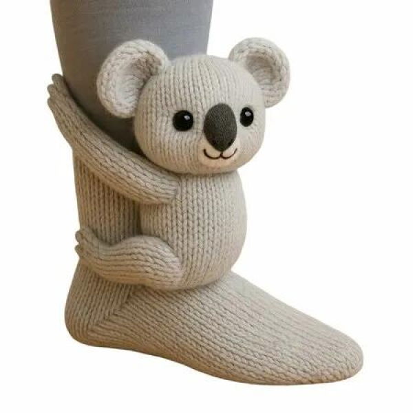 Animal Socks,3D Knit Animal Sloth Socks for women,Cute Plush Animals Hug Sock,Long Stocking Sock for Christmas Gifts