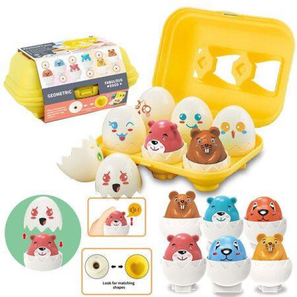 (animals)Easter Egg Toys for Boys Girls Kids,Toddler Easter Basket Stuffers Prefilled Easter Eggs with Toys Inside Filled Infant Montessori Toys Gift