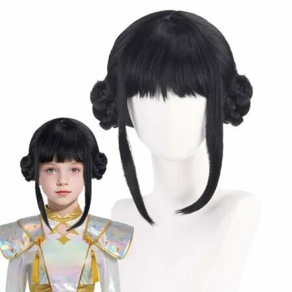 Anime Costume Cosplay Wig,Purple Braid Wigs for Women Men,Pop Singer Hair Halloween Cosplay Props Black