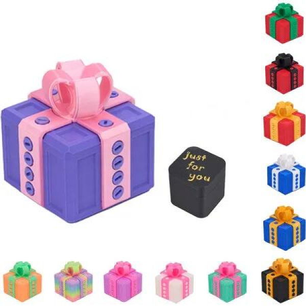 Annoying Gift Box with Screws, Finger in Annoying Box, Take Apart Puzzle for Surprise Funny Prank Gift for Christmas (Purple Pink)