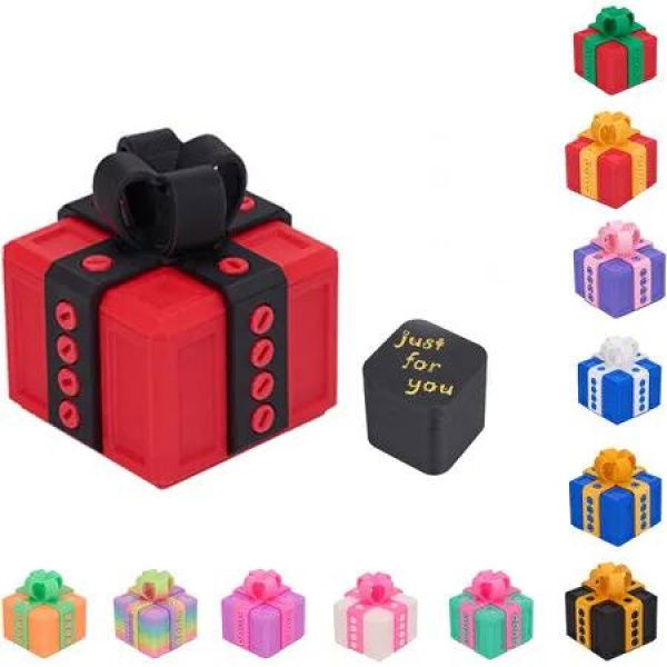 Annoying Gift Box with Screws, Finger in Annoying Box, Take Apart Puzzle for Surprise Funny Prank Gift for Christmas (Red Black)