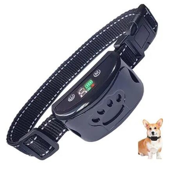 Anti Bark Dog Collar, Anti Bark Collar for Small Medium Large Dogs, Level 7 Sensitivity Vibration Electric Shock Rechargeable Waterproof Training Collar (Black)