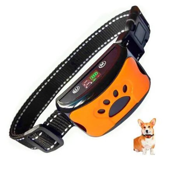 Anti Bark Dog Collar, Anti Bark Collar for Small Medium Large Dogs, Level 7 Sensitivity Vibration Electric Shock Rechargeable Waterproof Training Collar (Orange)