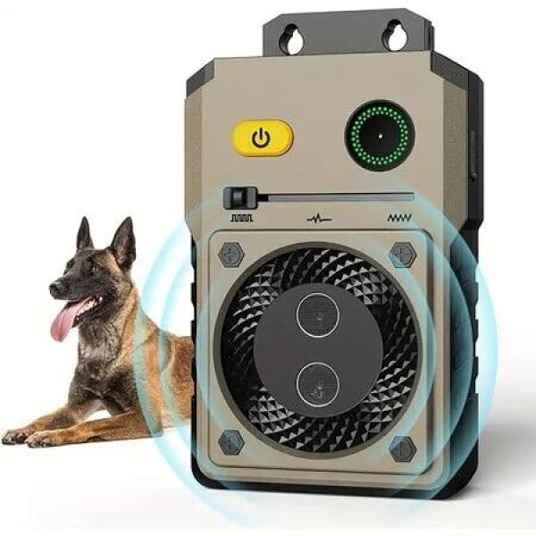 Anti Barking Control Device for Dogs, Rechargeable Ultrasonic Dog Barking Deterrent Devices Up to 50 Ft Range with 3 Modes,Khaki