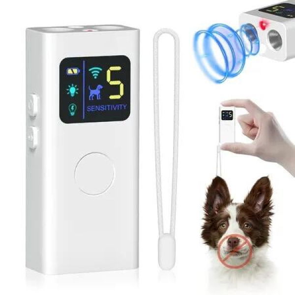 Anti Barking Device for Dogs, MultiFunctional Dog Bark Deterrent Devices Up to 30 Ft Effective Control Range, 3 Modes Ultrasonic Dog Trainer