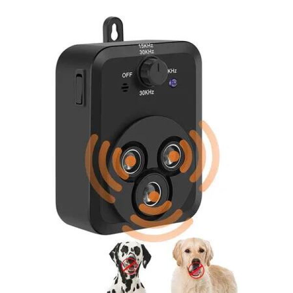 Anti Barking Device with 3 Ultrasonic Level Automatic bark Stopper Dog Barking Deterrent Tool, 50ft Range for Indoor & Outdoor No Barking Silencer for Most Dog Sizes