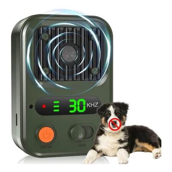 Anti Barking Devices, Auto Dog Bark Deterrent Devices with 3 Levels, Rechargeable Dog Silencer Sonic Barking Deterrent, Barking Box Barking Control Devices Indoor/Outdoor Safe for Dog and People Green