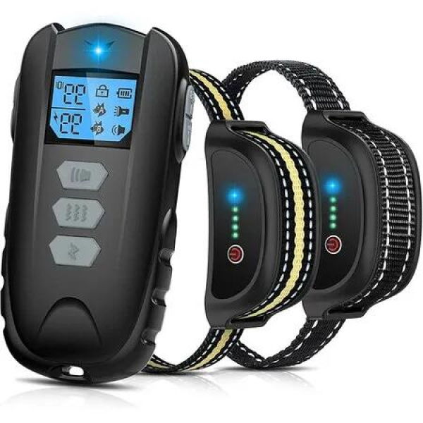 Anti-Barking smart Electric Dog Collar with Vibration Shock 3 Modes, Waterproof & Rechargeable for 2 dogs