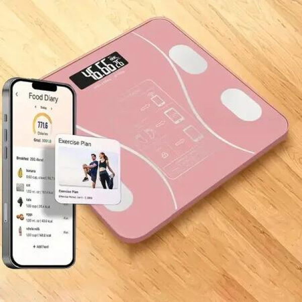 APP Intelligent Body Fat Scale Home Electronic Scale Body Weight Scale Color Pink