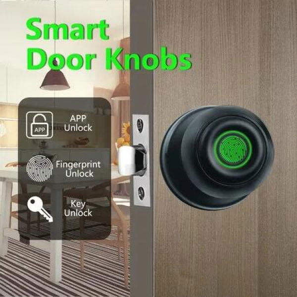 APP Remote Control Smart Fingerprint Door Knob Lock,Secure Home or Business with Biometric Access