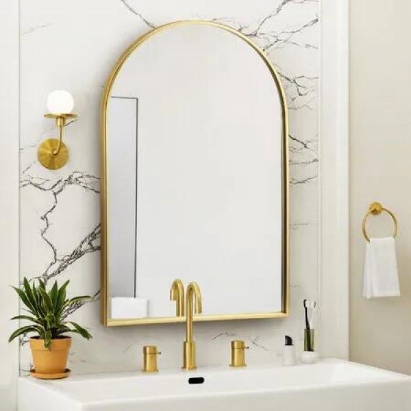 Arch Wall Vanity Mirror Bathroom Large Gold Standing Hallway Bedroom Decorative Mount Makeup Shower Shaving