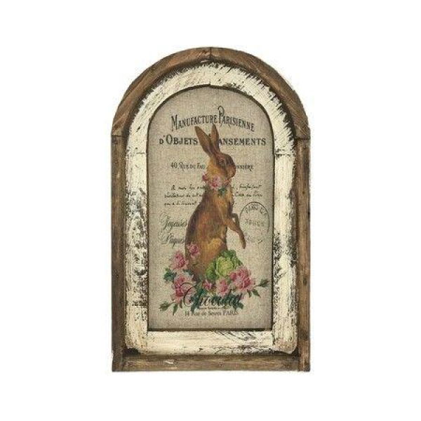 Arch Window Frame French Country Wall Decor Rabbit Wall Decor 30 X 20 Cm