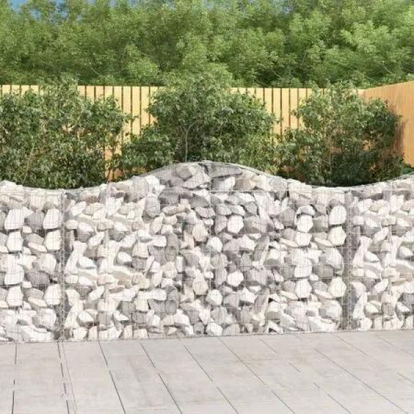 Arched Gabion Baskets 2 pcs 200x30x100/120 cm Galvanised Iron